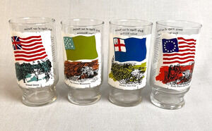 4 Vintage 1973 Flags Of Our Nation Series Glasse 1 Drinkware 12oz Patriotic